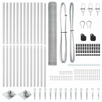 Zaunset Set von 2 Feuerverzinkter Stahl 25 x 1,2 m