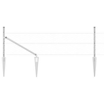 Sechseckzaun 0,4x50 m Verzinkter Stahl, Zaunpfosten mit Spike 13 Stück Ø32 mm 60 cm Verzinkter Stahl