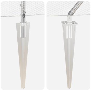 Hexagonzaun 0,8x50 m feuerverzinkter Stahl, Zaunpfosten mit Spikes 13 Stück Ø32 mm 100 cm feuerverzinkter Stahl