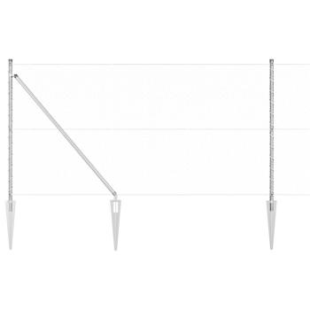 ARDEBO.de - Hexagon-Zaun 1x50 m Verzinkter Stahl, Zaunpfosten mit Spitze 13 Stück Ø32 mm 120 cm Verzinkter Stahl