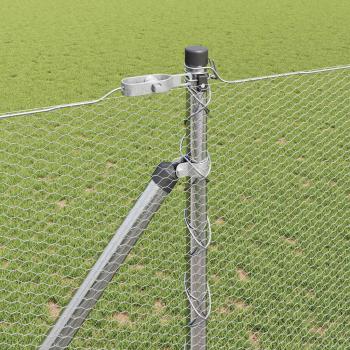 Sechseck-Zaun 1,2x50 m Verzinkter Stahl, Zaunpfosten mit Spitze 13 Stück Ø32 mm 140 cm Verzinkter Stahl