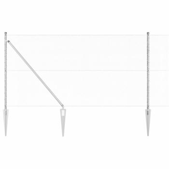 Sechseckzaun 1x100 m Feuerverzinkter Stahl, Zaunpfosten mit Spieß 13 Stück Ø32 mm 120 cm Feuerverzinkter Stahl