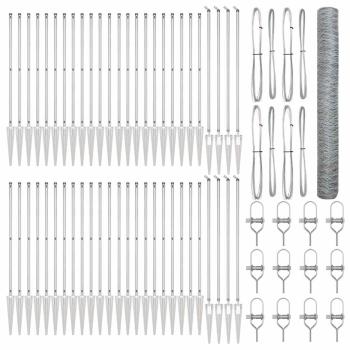 Hexagonzaun 1,2x100 m Verzinkter Stahl, Zaunpfosten mit Spitze 13 Stk Ø32 mm 140 cm Verzinkter Stahl