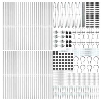 Hexagon Zaun 1.4x100 m Galvanisierter Stahl, Zaunpfosten mit Spitze 13 Stück Ø32 mm 160 cm Galvanisierter Stahl