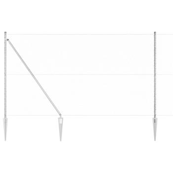 Hexagonzaun 1,6x100 m verzinkter Stahl, Zaunpfosten mit Spike 13 Stück Ø32 mm 180 cm verzinkter Stahl