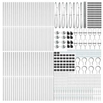Sechseckzaun 1,6x100 m Verzinkter Stahl, Zaunpfosten mit Spike 13 Stück Ø32 mm 180 cm Verzinkter Stahl
