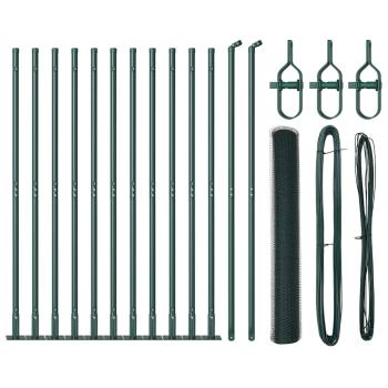 Zaun Set Set von 2 Waldgrün Metall, Kunststoffbeschichtung