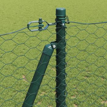 Zaunset Set aus 2 Grün Stahl 25 x 1,2 m Langlebig Zaunset