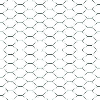 Sechseckzaun Grün 1,6x100 m Stahl, Zaunpfosten mit Basisplatten 13 Stück Ø32mm 88,5cm verzinkter Stahl