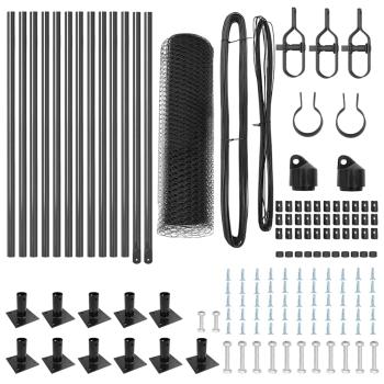 Zaunset Set von 2 Grau Metall 25 x 0,5 m Langlebig Außenzaun