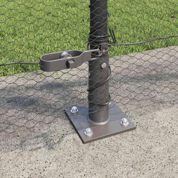 Zaun Set 2er Set Grau Stahl 25 x 1 m Langlebig Außenzaun Set