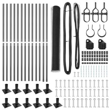 Zaun Set 2er Set Grau Stahl 25 x 1 m Langlebig Außenzaun Set