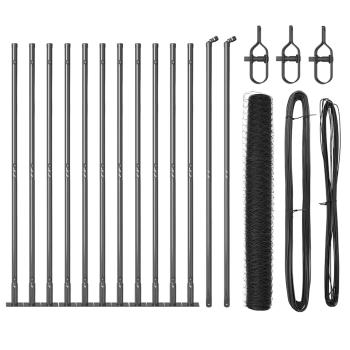 Zaunset Set aus 2 Grau Stahl 25 x 1,2 m Langlebig Außenzaun