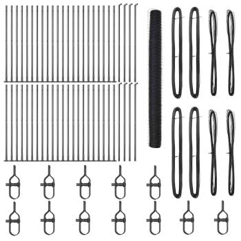 Hexagonzaun Grau 1,5x100 m Stahl, Zaunpfosten mit Bodenplatten 13 Stück Ø32mm 83,5cm verzinkter Stahl