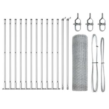 Zaun Set 2er Set Verzinkter Stahl 25 m lang, 0,5 m hoch