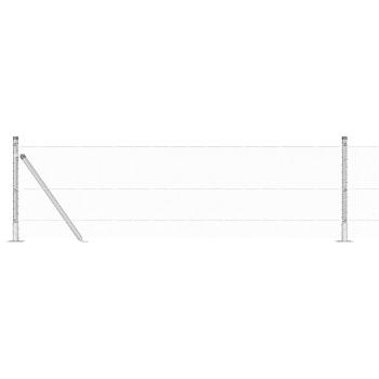 Hexagonzaun 0,6x25 m Feuerverzinkter Stahl, Zaunpfosten mit Basisplatten 13 Stück Ø32mm 70cm Feuerverzinkter Stahl