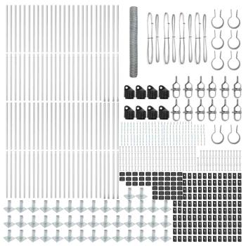 Sechseckzaun 1.2x100 m Verzinkter Stahl, Zaunpfosten mit Basisplatten 13 Stück Ø32mm 68.5cm Verzinkter Stahl