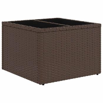 6-teiliges Garten Sofa Set mit Kissen in Grau Poly Rattan, 2-Sitzer Garten Sofa mit Stauraum & Kissen in Braun Poly Rattan