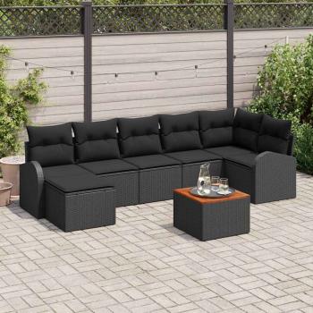 ARDEBO.de - Gartensofa-set 8 stk. Schwarz Poly-Rattan