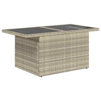 9-teiliges Garten Sofa Set mit Kissen Hellgrau Poly Rattan, 2-Sitzer Garten Sofa mit Stauraum & Kissen Grau Poly Rattan