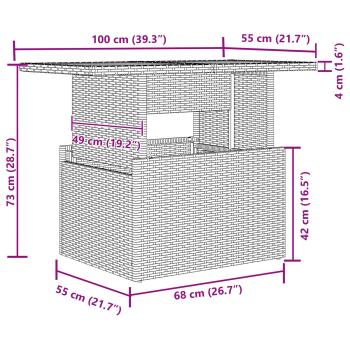 11-teiliges Garten-Sofaset mit Kissen Schwarz Poly-Rattan, 2-Sitzer Garten-Sofa mit Stauraum & Kissen Schwarz Poly-Rattan