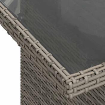 8-teiliges Garten-Sofa-Set mit Kissen Grau Poly Rattan