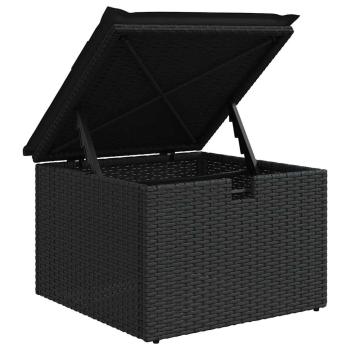 ARDEBO.de - 8-teiliges Garten Sofa Set mit Kissen Schwarz Poly Rattan, 2-Sitzer Garten Sofa mit Kissen Schwarz Poly Rattan