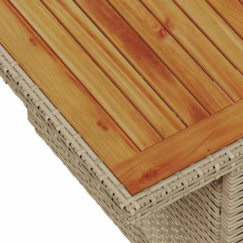 9-teiliges Garten-Sofa-Set mit Kissen Beige Poly Rattan, 2-Sitzer Garten-Sofa mit Kissen Beige Poly Rattan