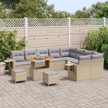 Gartensofa-set 12 pcs Beige Poly-Rattan