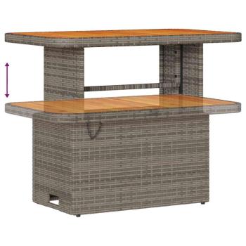 13-teiliges Garten Sofa Set mit Kissen aus grauem Poly Rattan und Akazie, 3-teiliges Garten Esszimmer Set mit Kissen aus grauem Poly Rattan und Akazie
