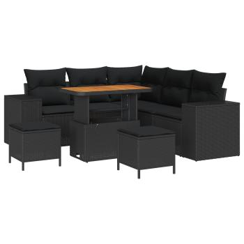 ARDEBO.de - Gartensofa-set 8 stk. Schwarz Poly-Rattan