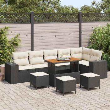 ARDEBO.de - Garten-Sofa-Set 10 pcs Schwarz Poly-Rattan