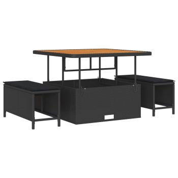 Gartensofa-set 12 Stk. Schwarz Poly-Rattan