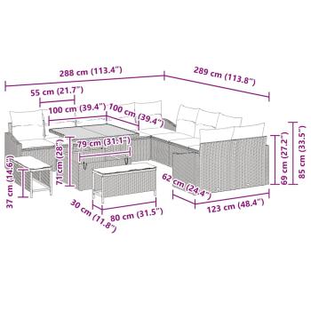 13-teiliges Garten-Sofa-Set mit Kissen Schwarz Poly-Rattan Akazie, 2-Sitzer Garten-Sofa mit Kissen Schwarz Poly-Rattan, 3-teiliges Garten-Ess-Set mit Kissen Schwarz Poly-Rattan Akazie