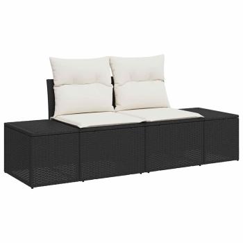 Gartensofa-set 11 Stk. Schwarz Poly-Rattan