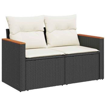 Gartensofa-set 8 Stk. Schwarz Poly-Rattan