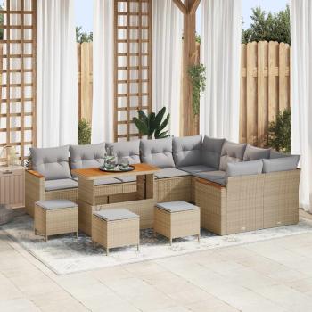 ARDEBO.de - Gartensofa-set 13 stk. Beige Poly-Rattan