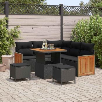 ARDEBO.de - Gartensofa-set 8 stk. 8-Sitzanzahl Schwarz