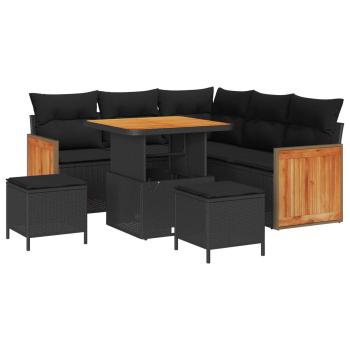 Gartensofa-set 8 stk. 8-Sitzanzahl Schwarz