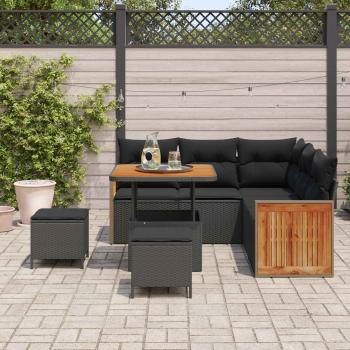 Gartensofa-set 8 stk. 8-Sitzanzahl Schwarz