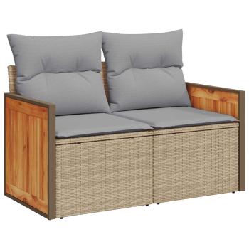 Gartensofa-set mit Kissen 8 pcs Beige und Hellgrau