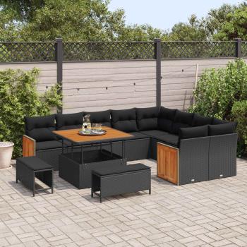 Gartensofa-set 12 stk. 12-Sitzanzahl Schwarz
