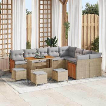 ARDEBO.de - Gartensofa-set 13 stk. 13-Sitzanzahl Beige und Hellgrau
