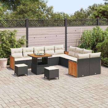 Gartensofa-set 13 Stk. 13-Sitzanzahl Schwarz und Creme