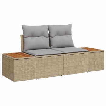 Gartensofa-set mit Kissen 8 pcs Beige und Hellgrau