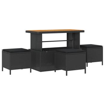 Gartensofa-set 10 Stk. 7-Sitzanzahl Schwarz Poly-Rattan