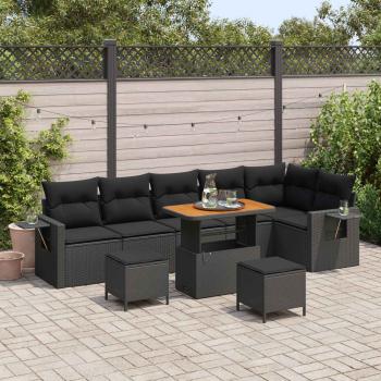 ARDEBO.de - Gartensofa-set 11 stk. Schwarz Poly-Rattan