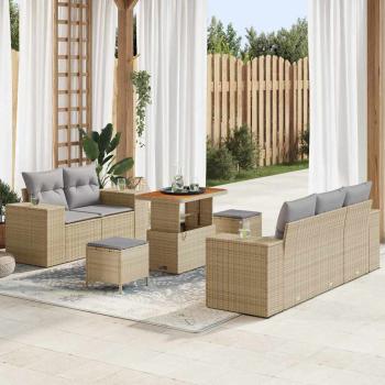 ARDEBO.de - Gartensofa-set 8 stk. 8-Sitzanzahl Beige und Hellgrau