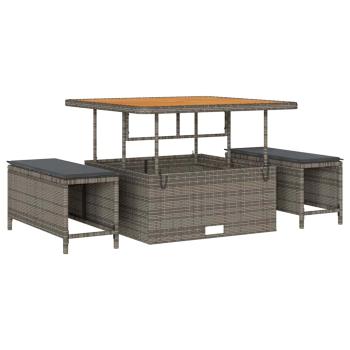 Gartensofa-set 8 stk. 7-Sitzanzahl Grau Poly-Rattan