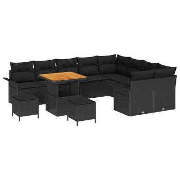 Garten-Sofa-Set 12 stk. 11-Sitzanzahl Schwarz